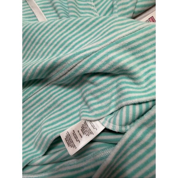 NWT Vineyard Vines Green White Stripe Terry Cloth Towel Hoodie Size Small New - Picture 8 of 10